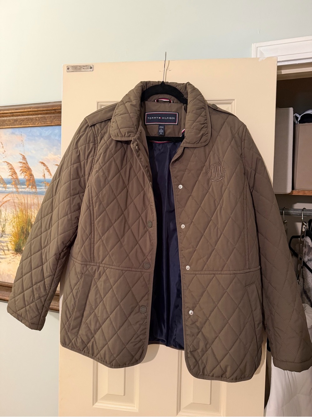 Tommy Hilfiger Quilted Olive Green Lightweight Jacket